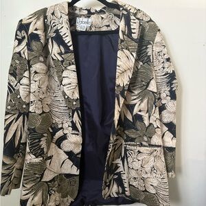 Rafaella Women's Tropical Blazer - Black and Cream